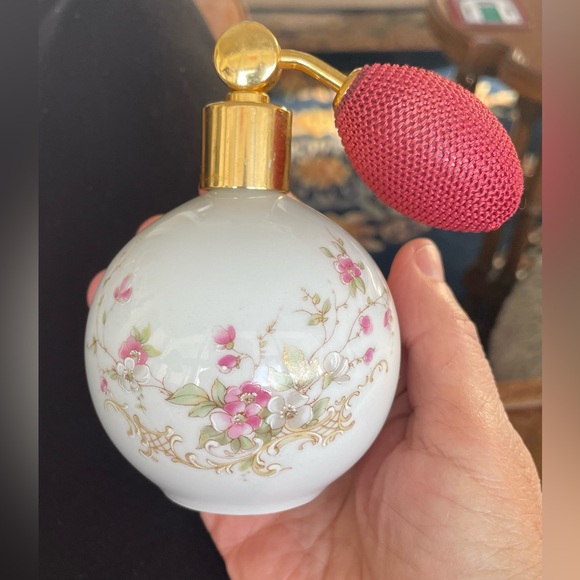 Floral Vintage MCM Perfume Atomizer with Gold Pink Green Jlona Western Germany - Picture 6 of 8